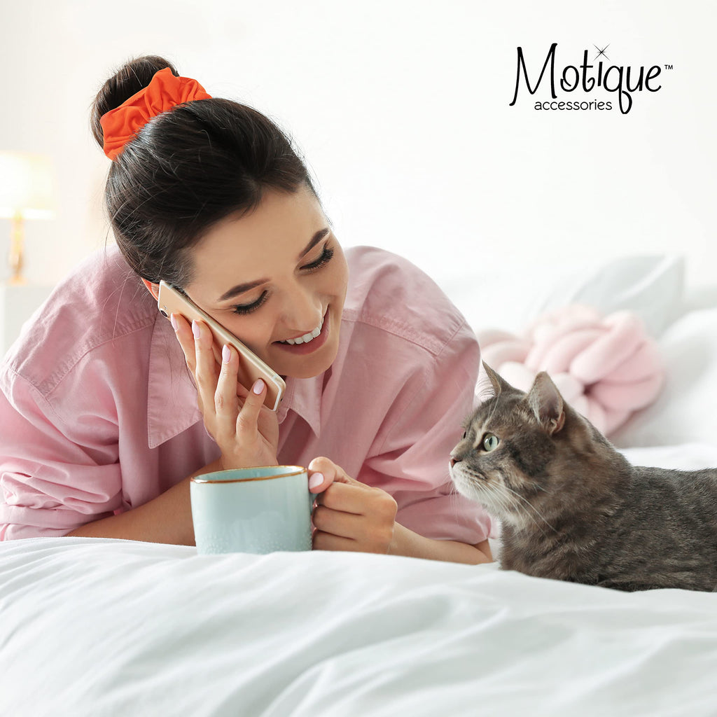 Motique Jumbo Cotton Scrunchie Orange – No-Crease Hair Tie