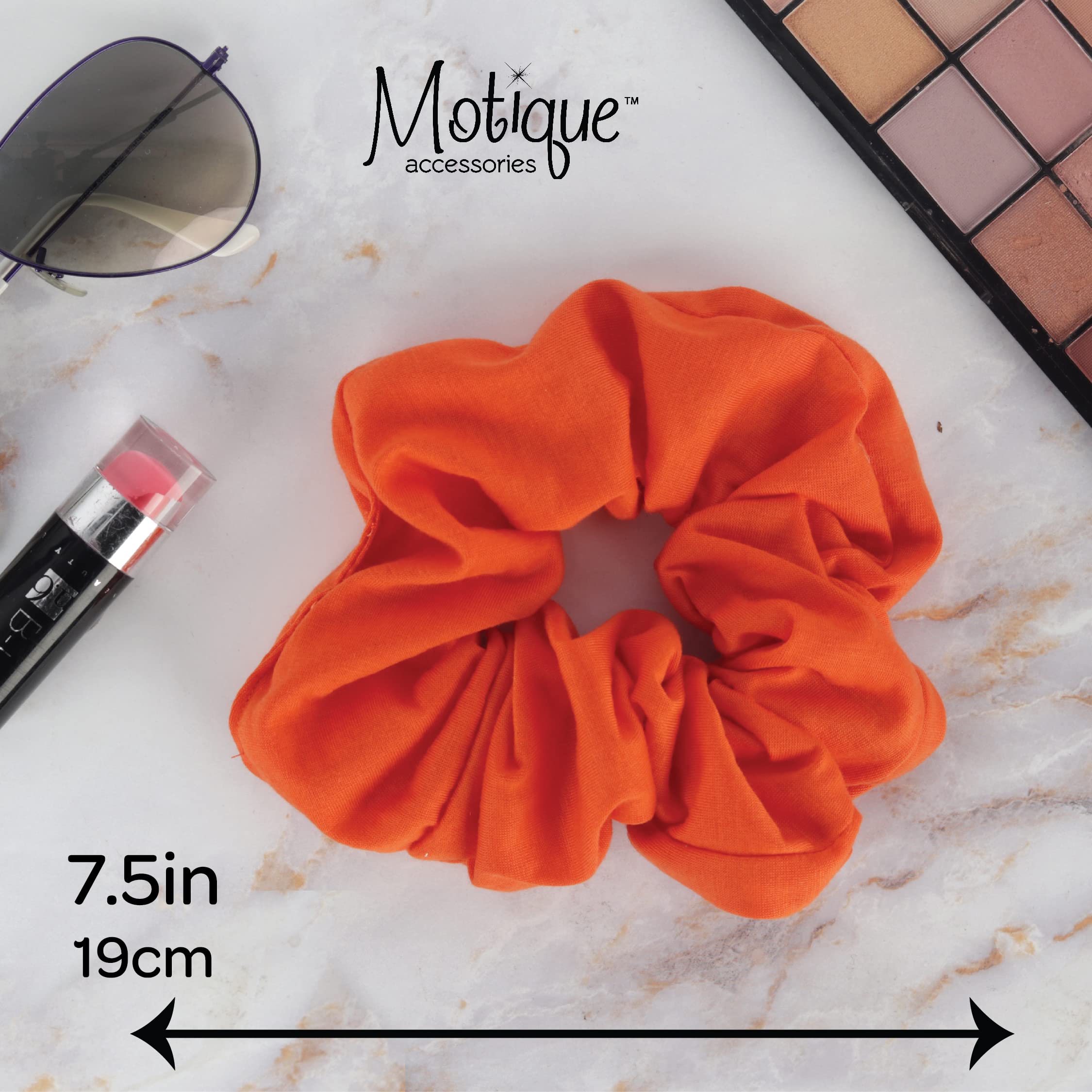 Motique Jumbo Cotton Scrunchie Orange – No-Crease Hair Tie