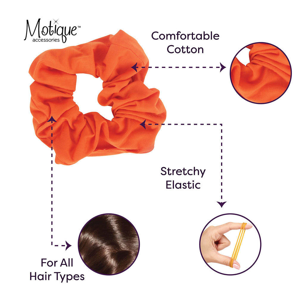 Motique Jumbo Cotton Scrunchie Orange – No-Crease Hair Tie