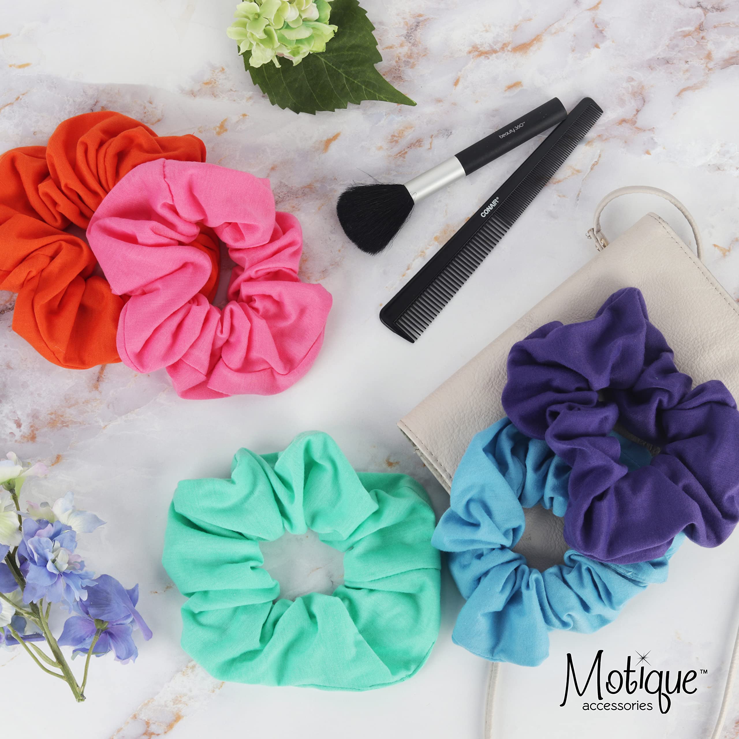 Motique Jumbo Cotton Scrunchie Orange – No-Crease Hair Tie