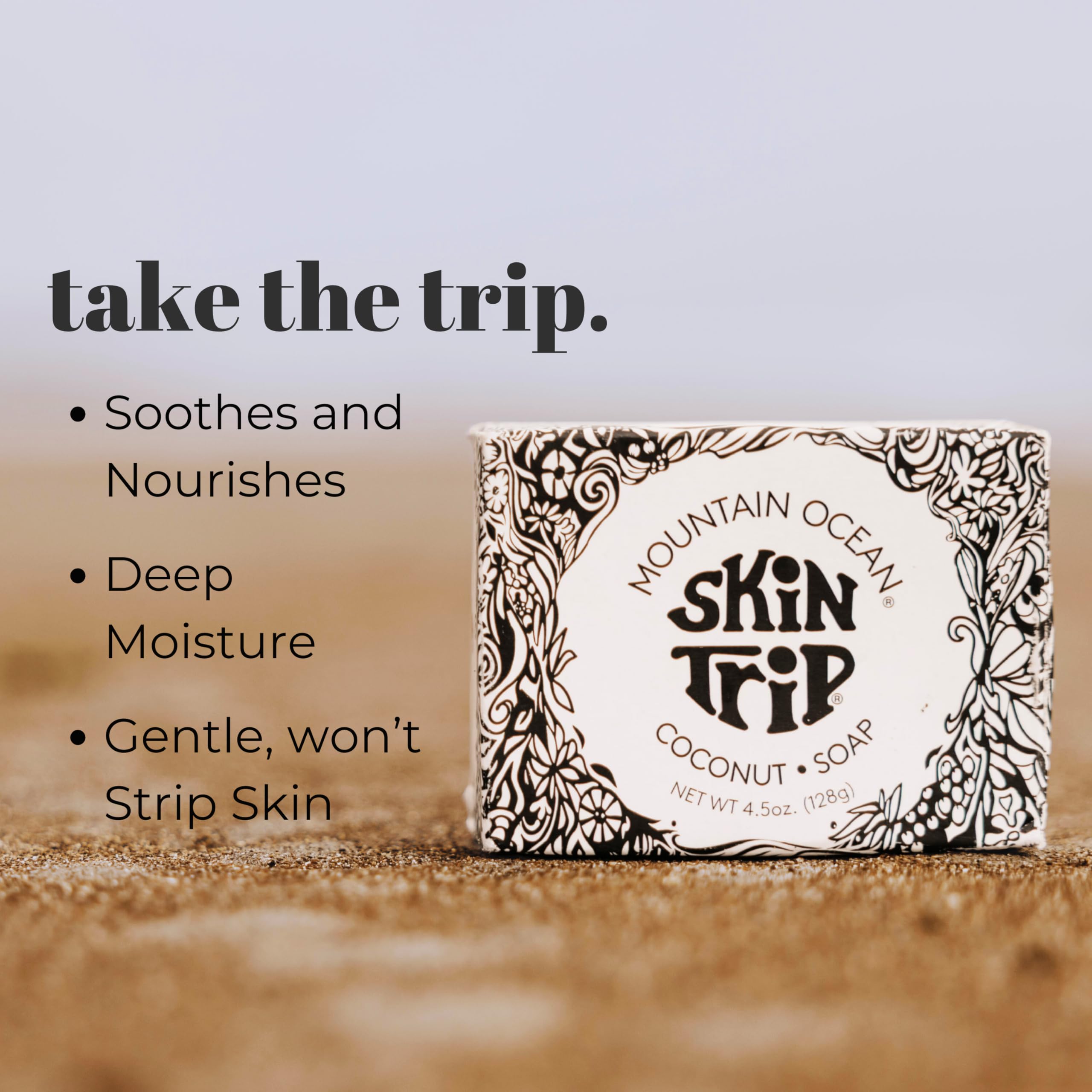 Mountain Ocean Skin Trip Coconut Soap – 4.5oz Bar (Pack of 6) | Gentle Cleansing & Hydration