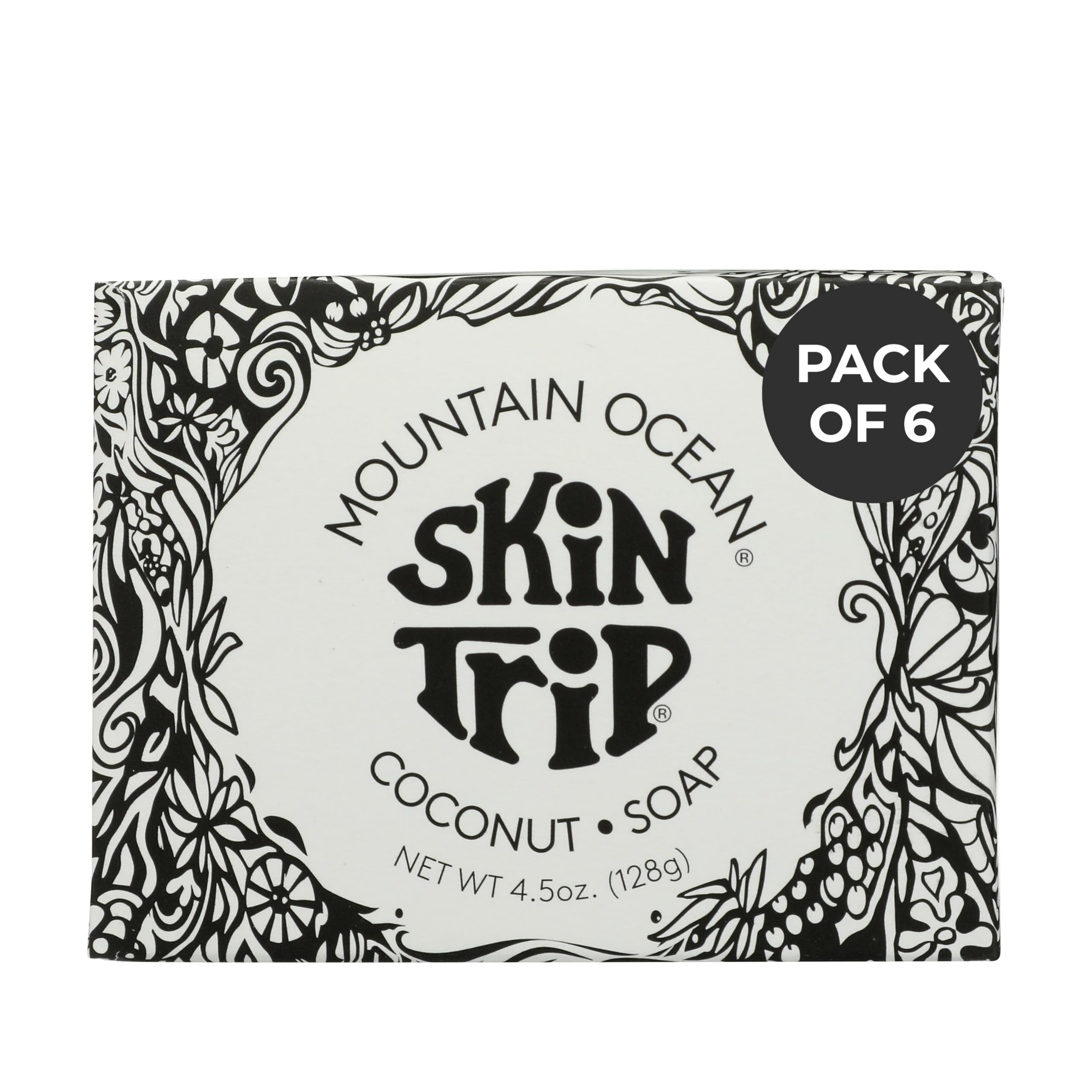 Mountain Ocean Skin Trip Coconut Soap – 4.5oz Bar (Pack of 6) | Gentle Cleansing & Hydration
