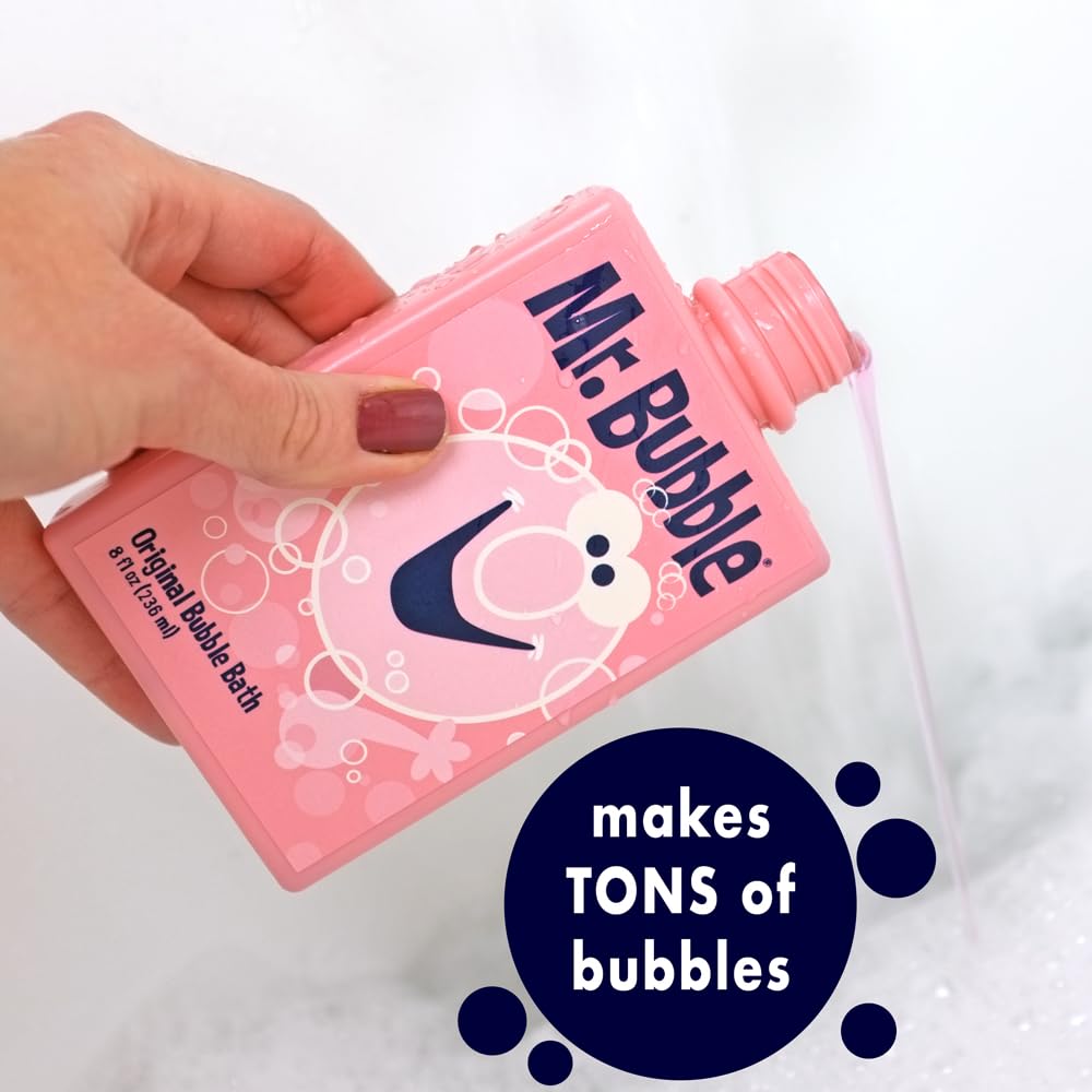 Mr. Bubble Original Bubble Bath – Bubblegum Scent, 8 oz Retro Bottle, 4-Pack
