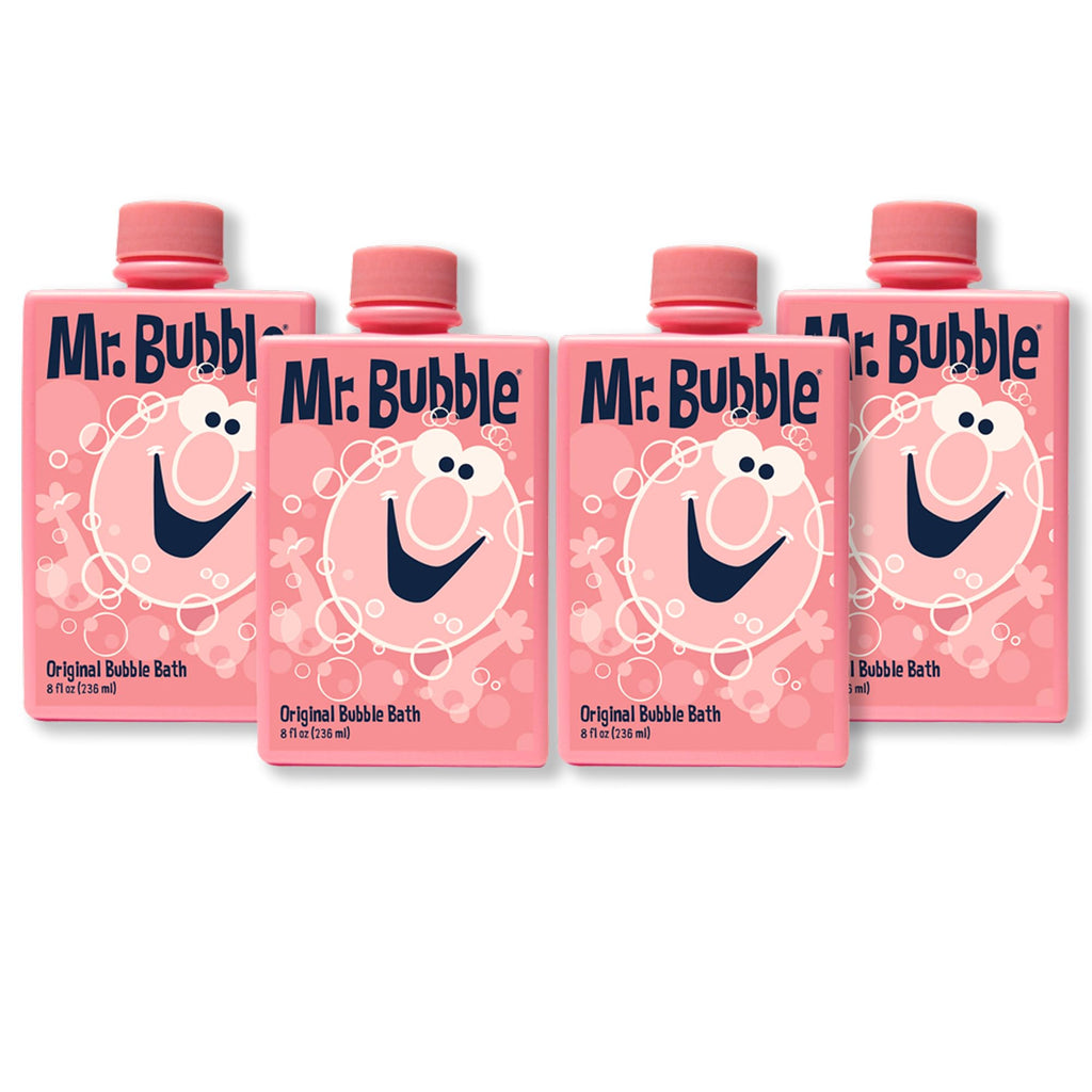Mr. Bubble Original Bubble Bath – Bubblegum Scent, 8 oz Retro Bottle, 4-Pack
