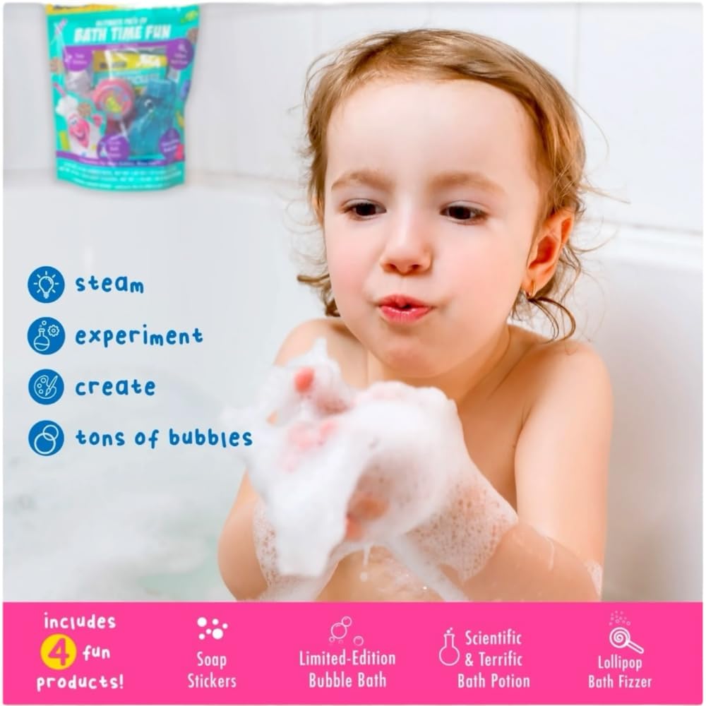 Mr Bubble Sweet Treats Bath Set — Lollipop Fizzer, Gummy Bear Bubble Bath, Bath Potion & Soap Stickers