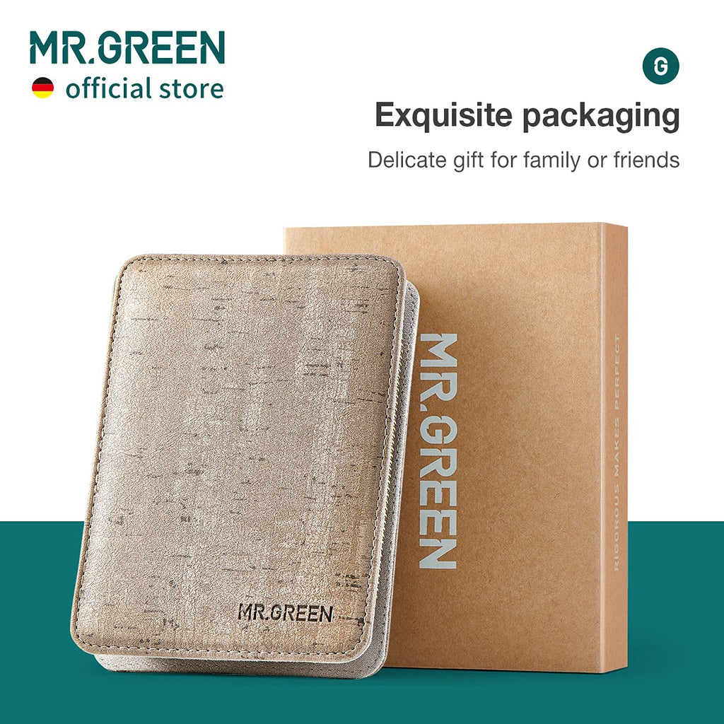 MR.GREEN Manicure Sets & Pedicure Kits – Stainless Steel Nail Clippers in Gray PU Leather Case