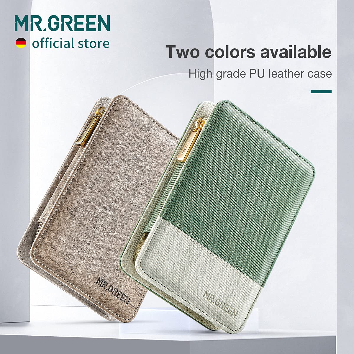 MR.GREEN 8-in-1 Manicure Set — Stainless Steel Tools in PU Leather Case (Green)