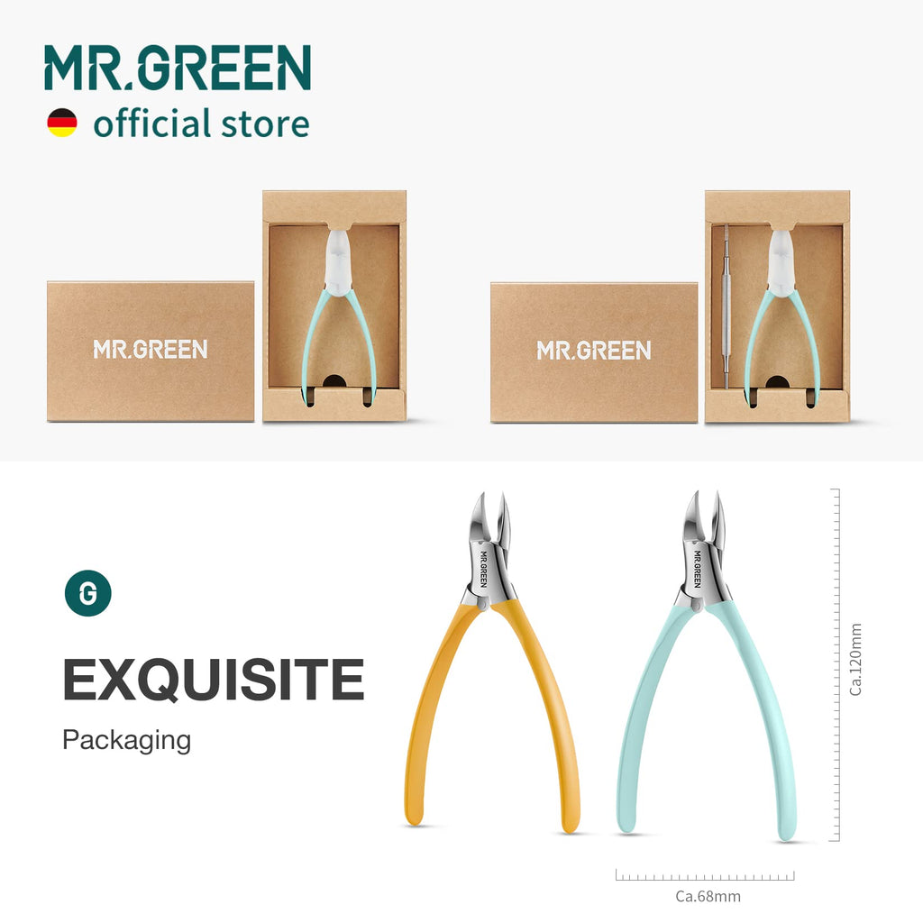 MR.GREEN Toenail Clippers Stainless Steel – Ingrown, Thick & Hard Nails Pedicure Tools (Orange + Nail Remover)