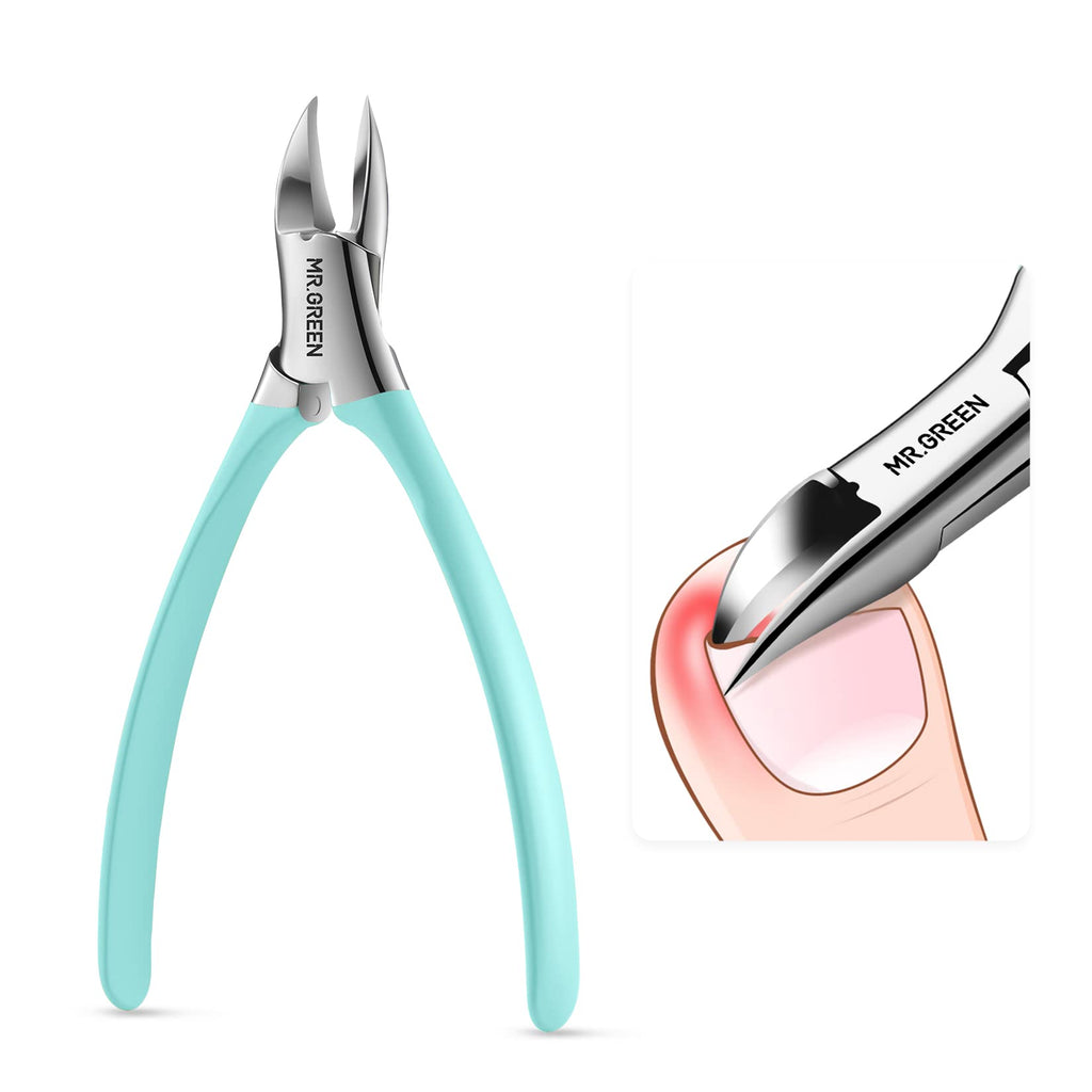 MR.GREEN Toenail Clippers – Stainless Steel Ingrown Nail Cutter for Thick, Hard Nails (Green)