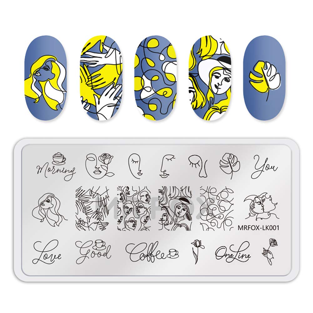 MR.FOX Nail Print Board Set – Graffiti Star, Marble, Bark & Lace Pattern Stamping Plates