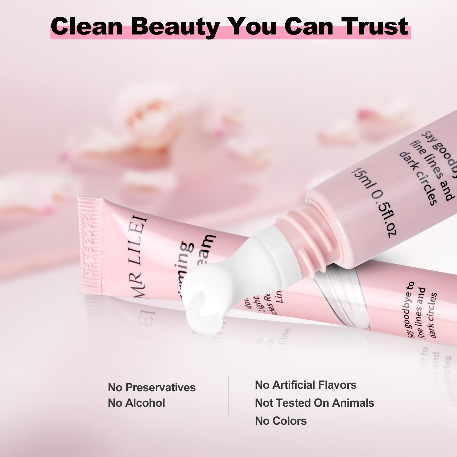 Mrlilei Beauty Firming Eye Cream with Hyaluronic Acid - Fragrance-Free, 0.5 oz