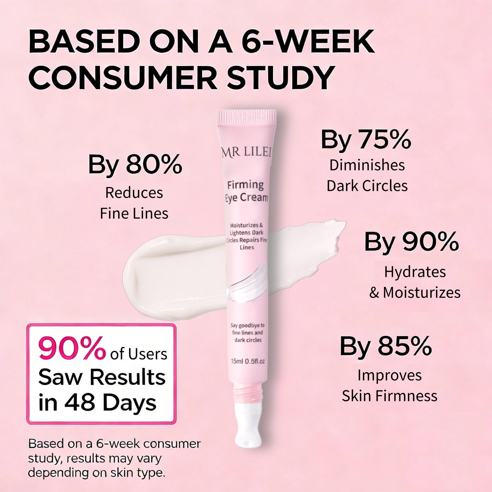 Mrlilei Beauty Firming Eye Cream with Hyaluronic Acid - Fragrance-Free, 0.5 oz