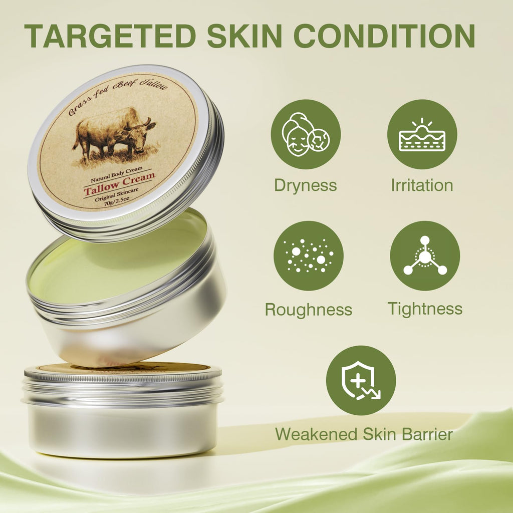 MROUVIK Beef Tallow Balm – Grass-Fed Skin Moisturizer (2.5oz)