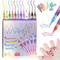 Mrryiio 12 Colors Nail Art Pens Set – 0.5mm Nail Polish Markers for Gel Nails