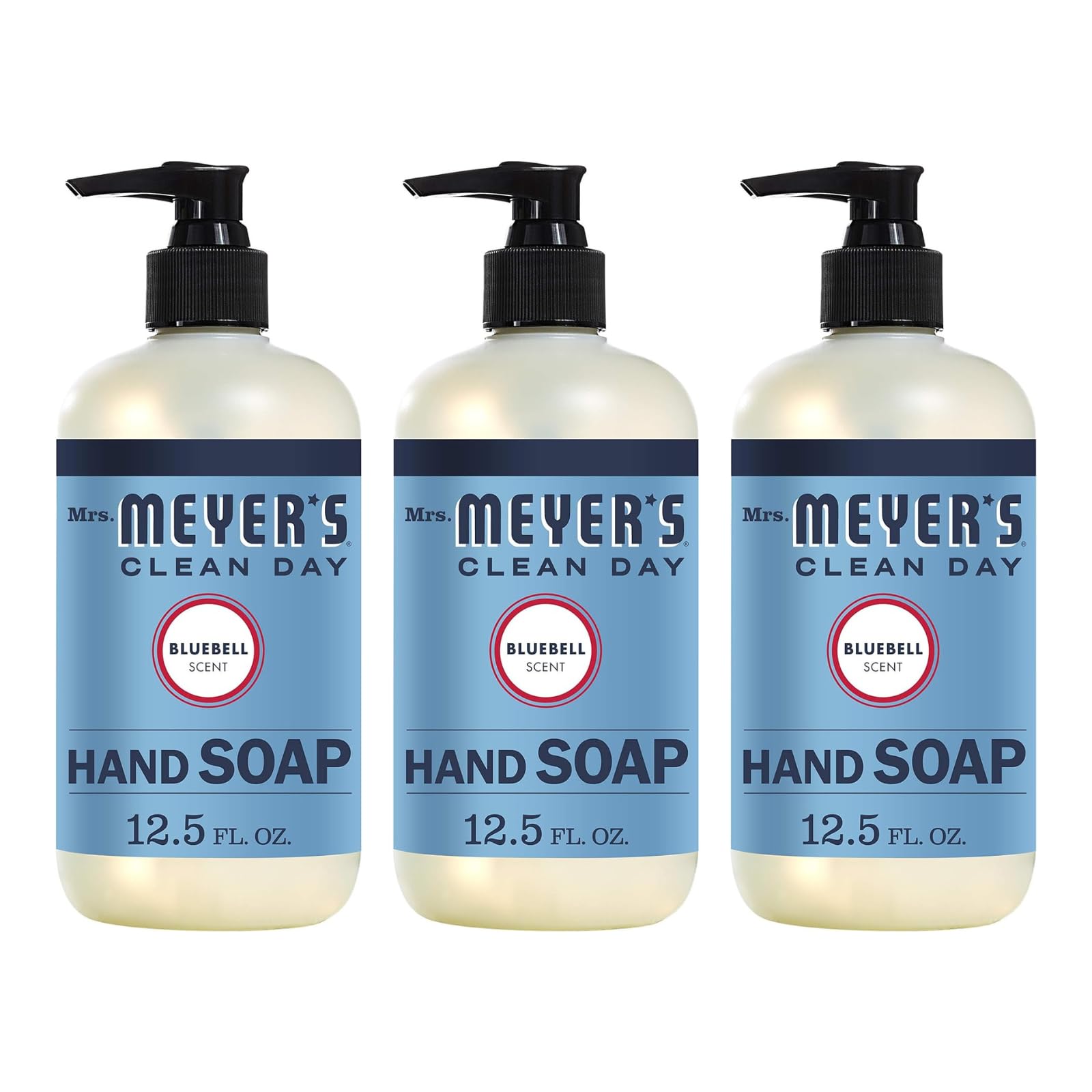 Mrs. Meyer's Clean Day Bluebell Liquid Hand Soap – 12.5 Fl Oz (Pack of 3)