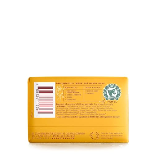 MRS. MEYER'S CLEAN DAY Bar Soap — Clementine Scent, 5.3 oz, 4 Bars | Body & Hand Soap