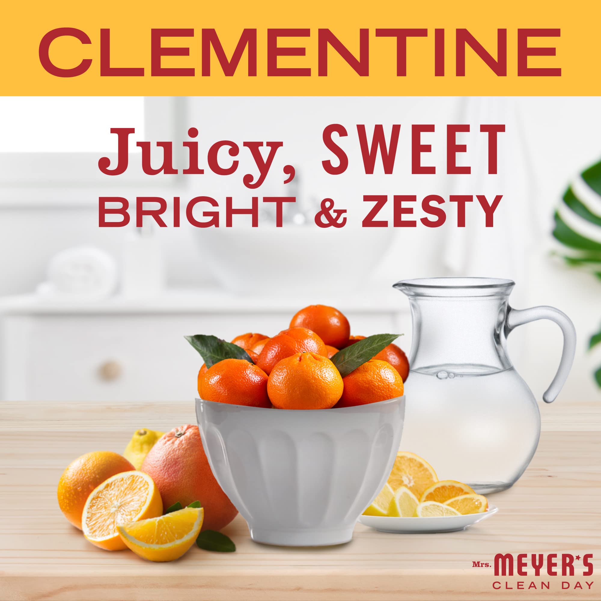 MRS. MEYER'S CLEAN DAY Bar Soap — Clementine Scent, 5.3 oz, 4 Bars | Body & Hand Soap