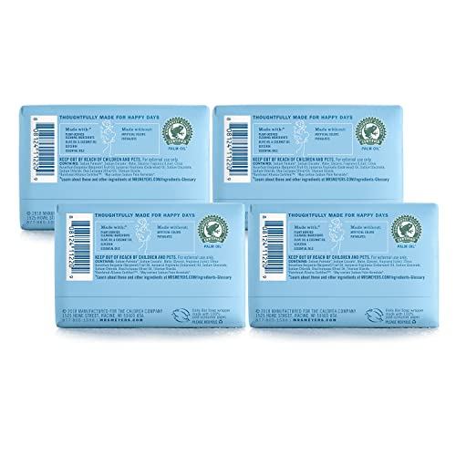 MRS. MEYER'S CLEAN DAY Bar Soap – Rain Water Scent, 4 Bars, Body & Hand Wash