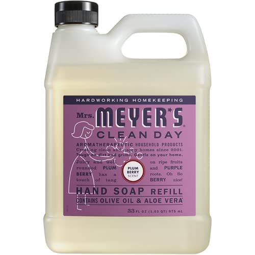 Mrs. Meyer's Clean Day Liquid Hand Soap Refill Variety Pack – 33 oz (3 × 11 oz) – Rain Water, Oat Blossom, Plum Berry