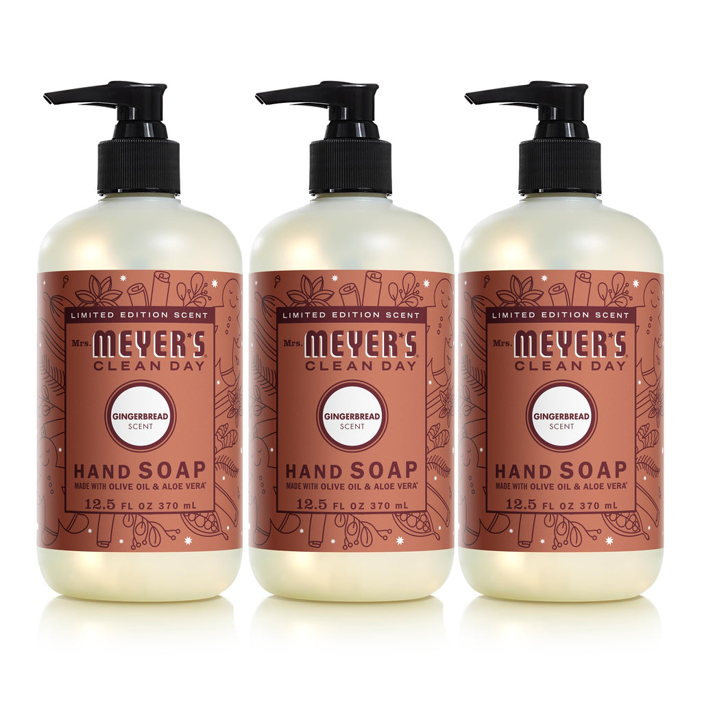 Mrs. MEYER'S Clean Day Gingerbread Hand Soap – 3 x 12.5 fl oz