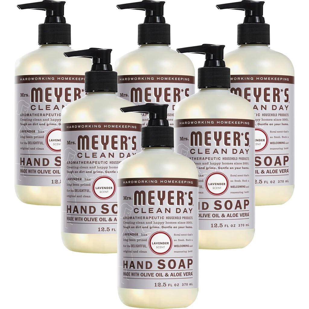 Mrs. Meyer's Clean Day Lavender Hand Soap with Essential Oils, 12.5 fl oz, Pack of 6