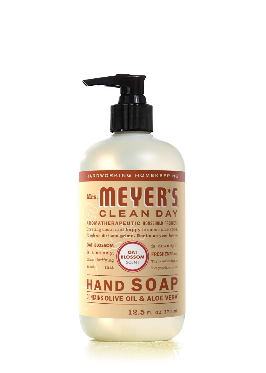 Mrs. Meyer's Clean Day Liquid Hand Soap 6 Scent Variety Pack – 12.5 oz Each, Lavender, Rainwater, Oat Blossom, Plumberry, Lemon Verbena, Basil