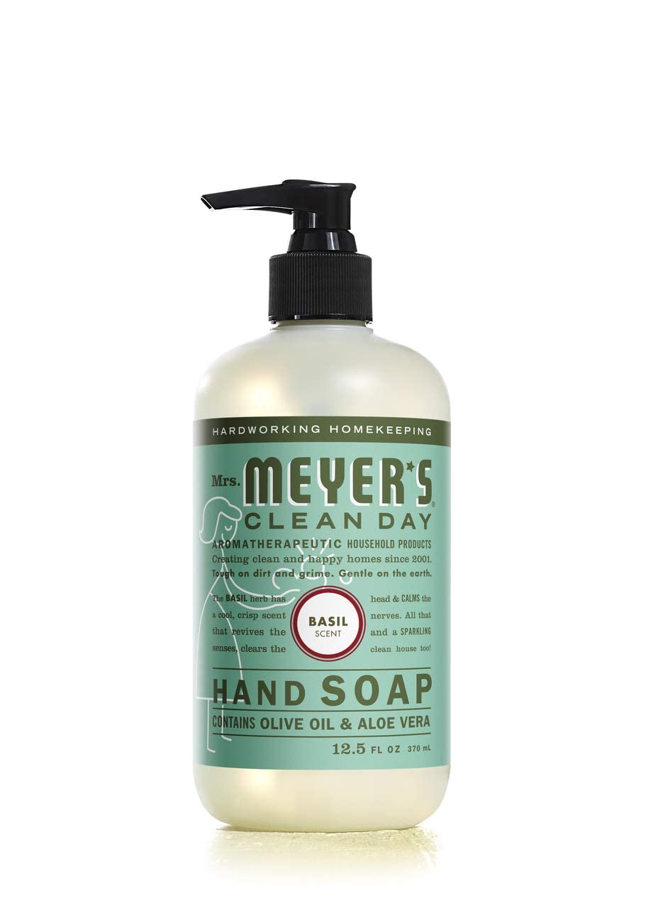 Mrs. Meyer's Clean Day Liquid Hand Soap 6 Scent Variety Pack – 12.5 oz Each, Lavender, Rainwater, Oat Blossom, Plumberry, Lemon Verbena, Basil