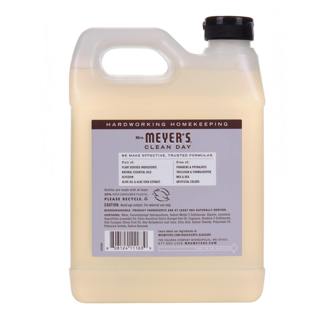 Mrs. Meyer's Clean Day Lavender Hand Soap Refill, 33 Fl Oz (Pack of 6)