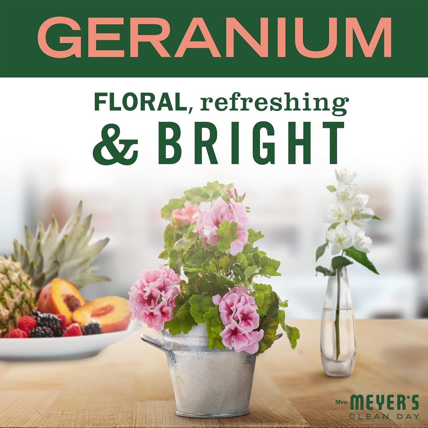 MRS. MEYER'S CLEAN DAY Hand Soap Refill Geranium 33 oz Pack of 2 – Made with Essential Oils