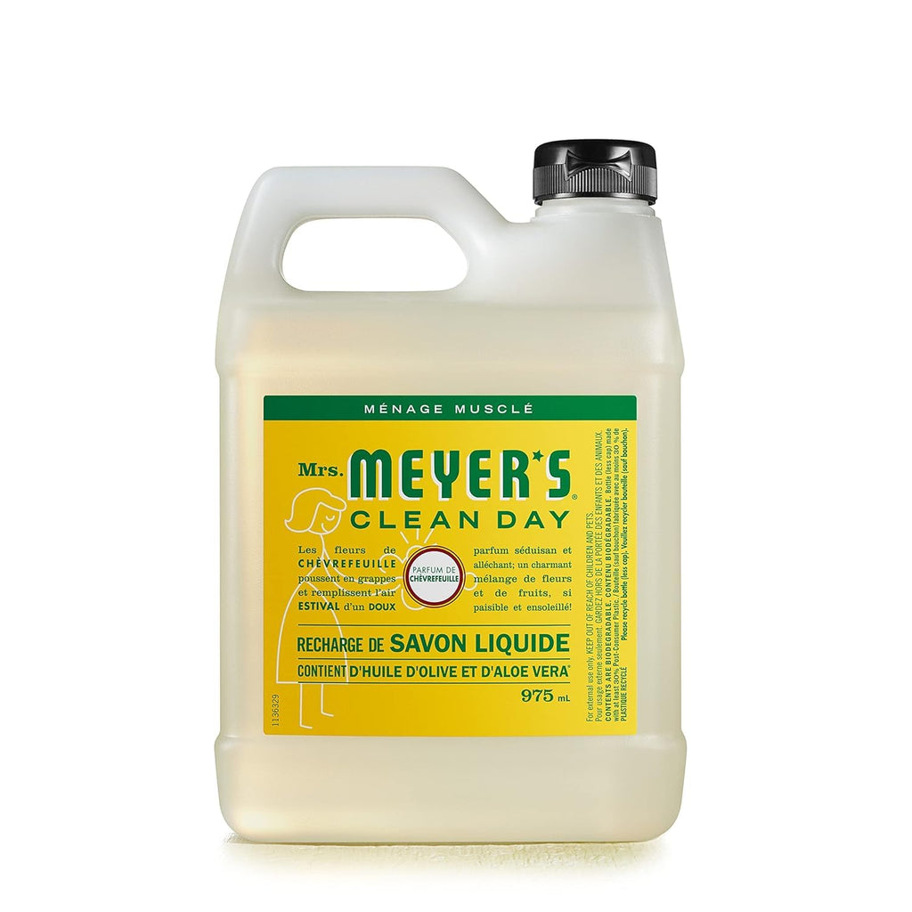 Mrs. Meyer's Clean Day Hand Soap Refill Honeysuckle – Cruelty Free, Essential Oils, 975 ml