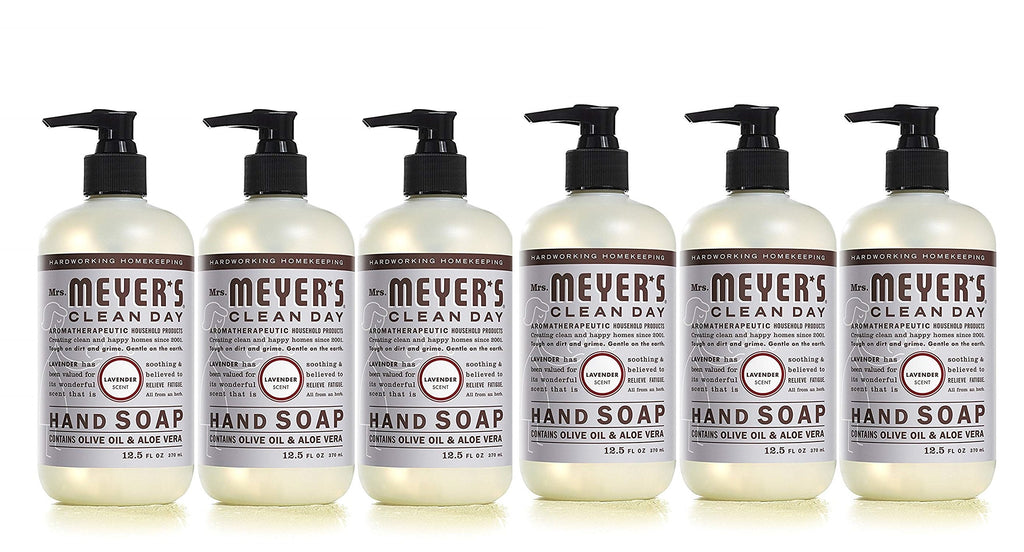 Mrs. MEYER'S CLEAN DAY Lavender Hand Soap – 12.5 oz, Pack of 6