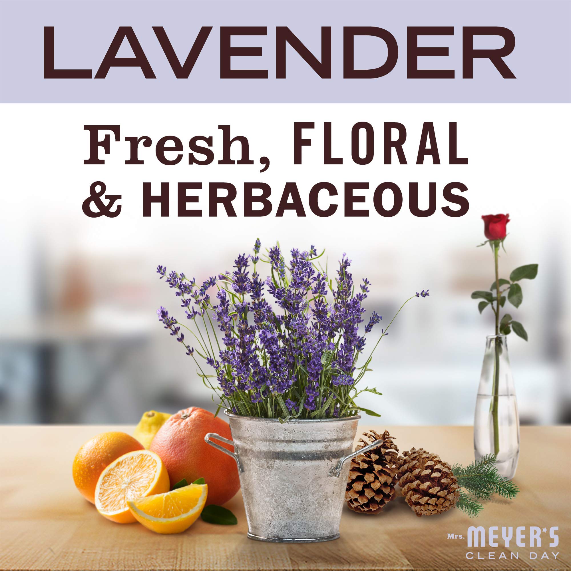 MRS. MEYER'S CLEAN DAY Lavender Body Lotion - Dry Skin Non-Greasy Moisturizer - 16 fl oz - Pack of 3