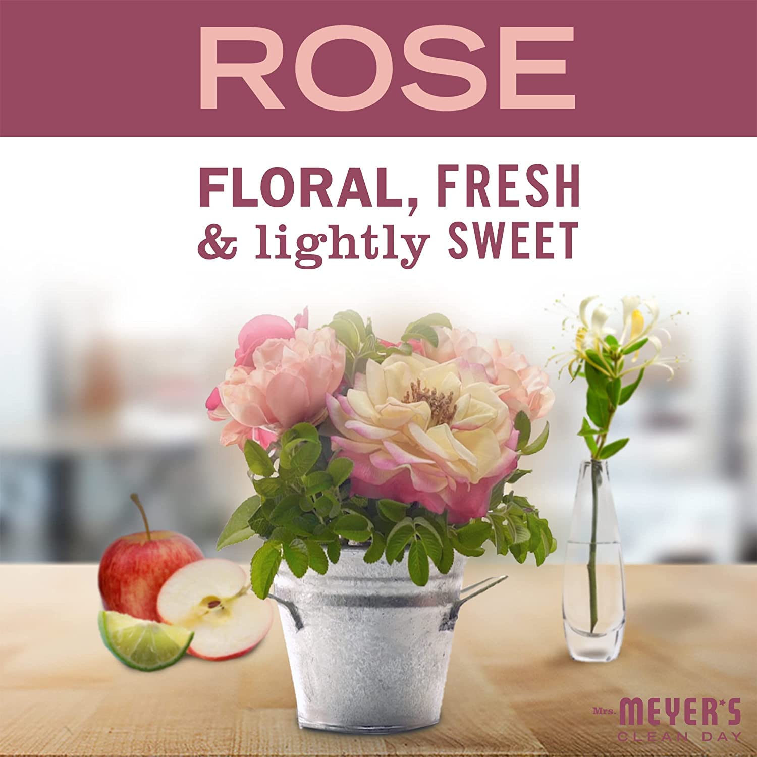 Mrs. Meyer's Clean Day Rose Hand & Dish Soap Duo — 12.5 oz Hand, 16 oz Dish | Leaping Bunny Certified
