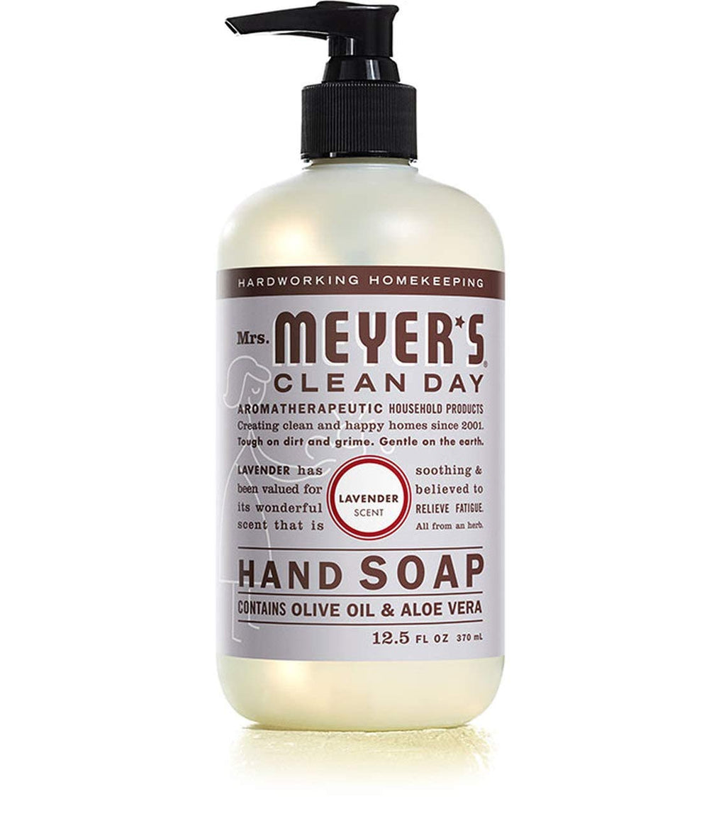 Mrs. Meyer's Clean Day Liquid Hand Soap 6 Scent Variety Pack – 12.5 oz Each, Lavender, Rainwater, Oat Blossom, Plumberry, Lemon Verbena, Basil