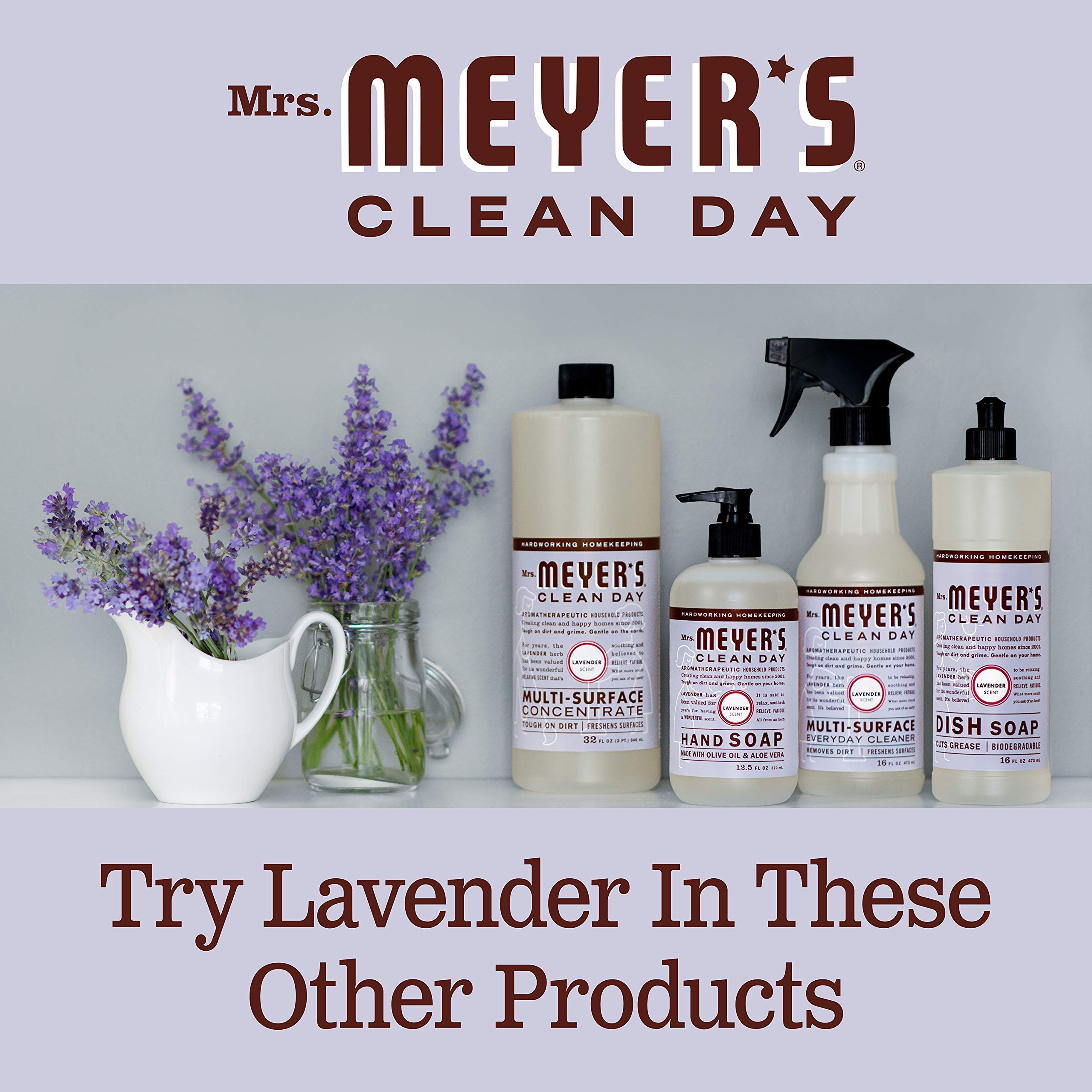 Mrs. Meyer's Clean Day Lavender Hand Soap Refill, 33 Fl Oz (Pack of 6)