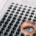 MSCICI VogueFairy.05 Manga Lashes Clusters – 8-16mm C Curl, Wispy, Invisible Band, DIY Wet-Look