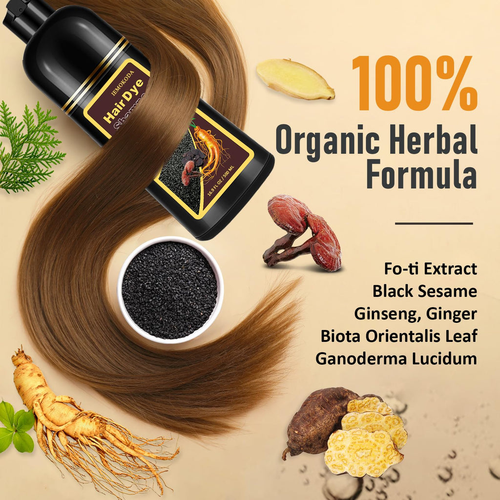 Msktasy Hair Dye Shampoo for Gray Hair in Dark Coffee – 3-in-1 Coloring & Conditioning Treatment, At-Home Color, 16.9 oz