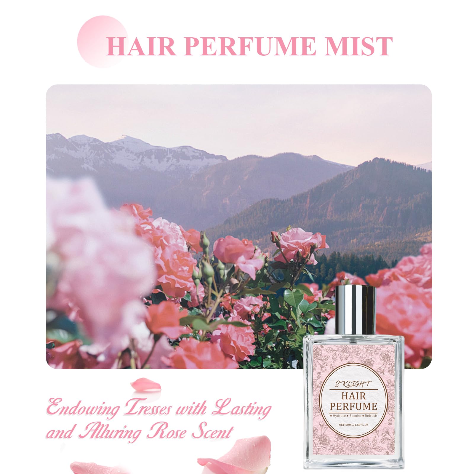 Msktasy Hair Perfume for Women – Long-Lasting Rose Scent, Frizz Control & 2-in-1 Hydration