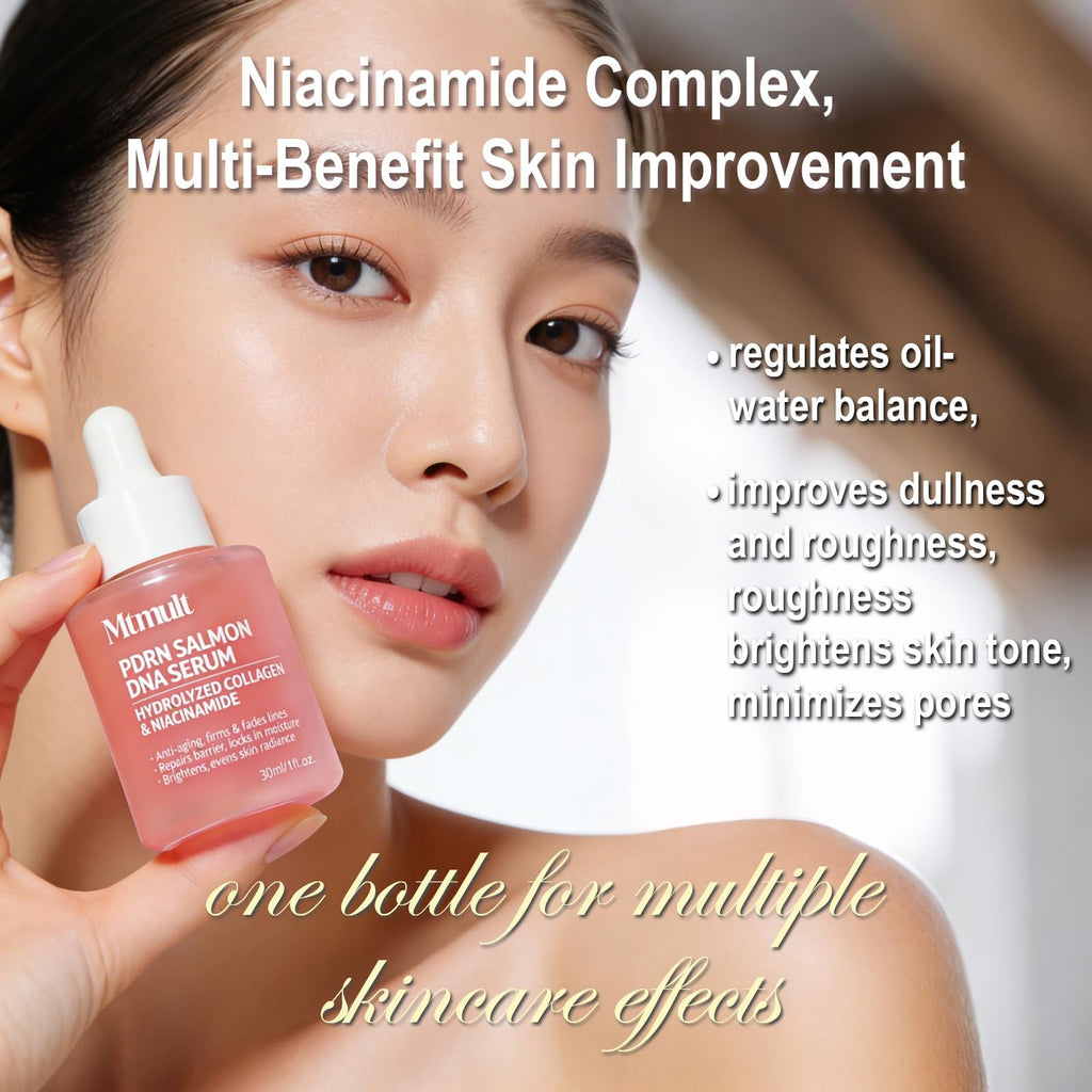 Mtmult Salmon DNA Serum with PDRN & Niacinamide - Hydrating Anti-Aging Serum for Face, 1.01 fl oz