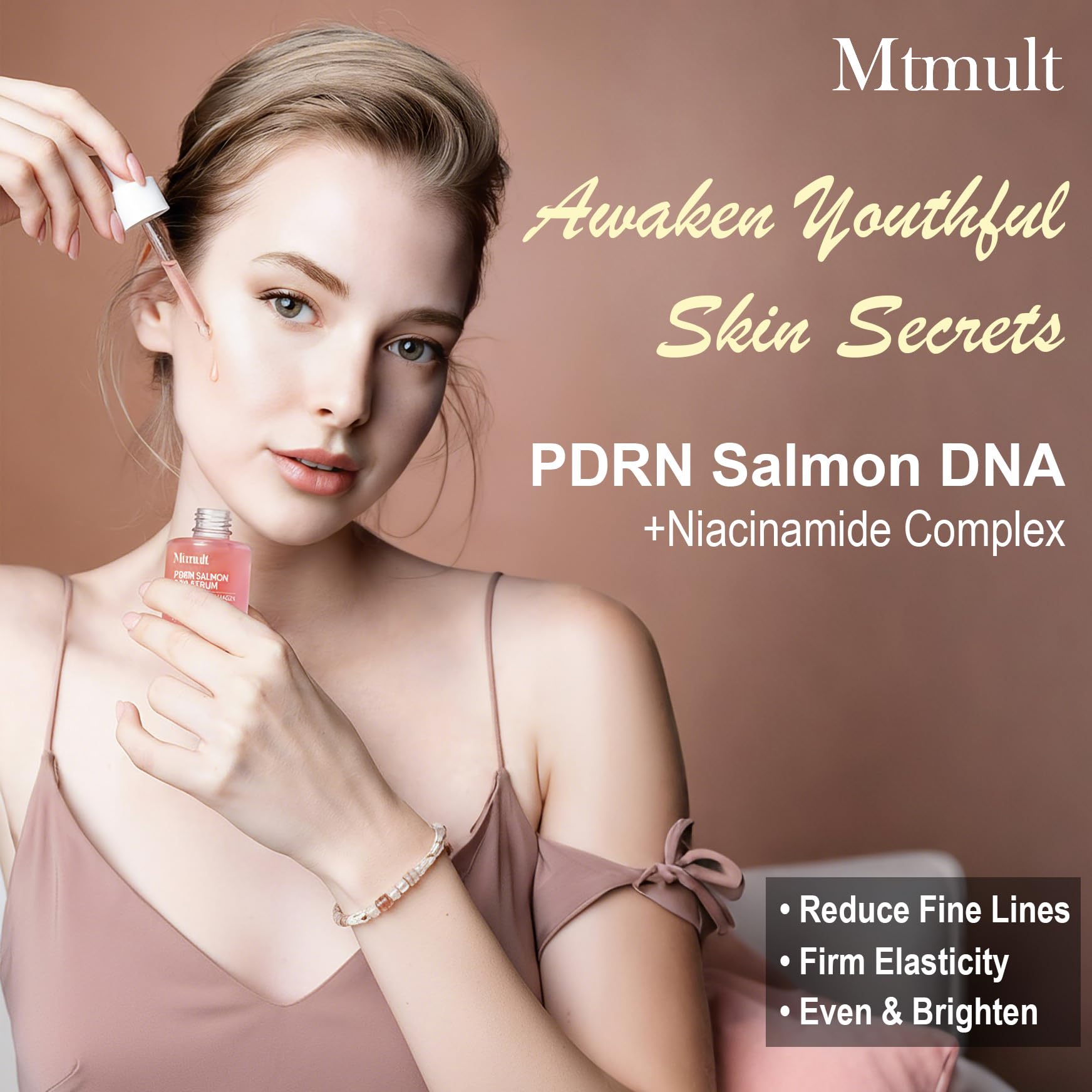 Mtmult Salmon DNA Serum with PDRN & Niacinamide - Hydrating Anti-Aging Serum for Face, 1.01 fl oz