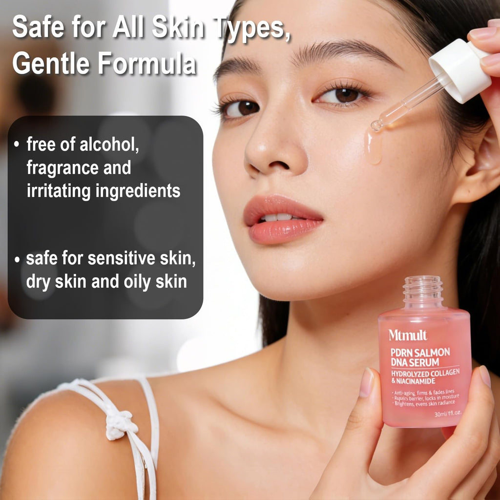 Mtmult Salmon DNA Serum with PDRN & Niacinamide - Hydrating Anti-Aging Serum for Face, 1.01 fl oz