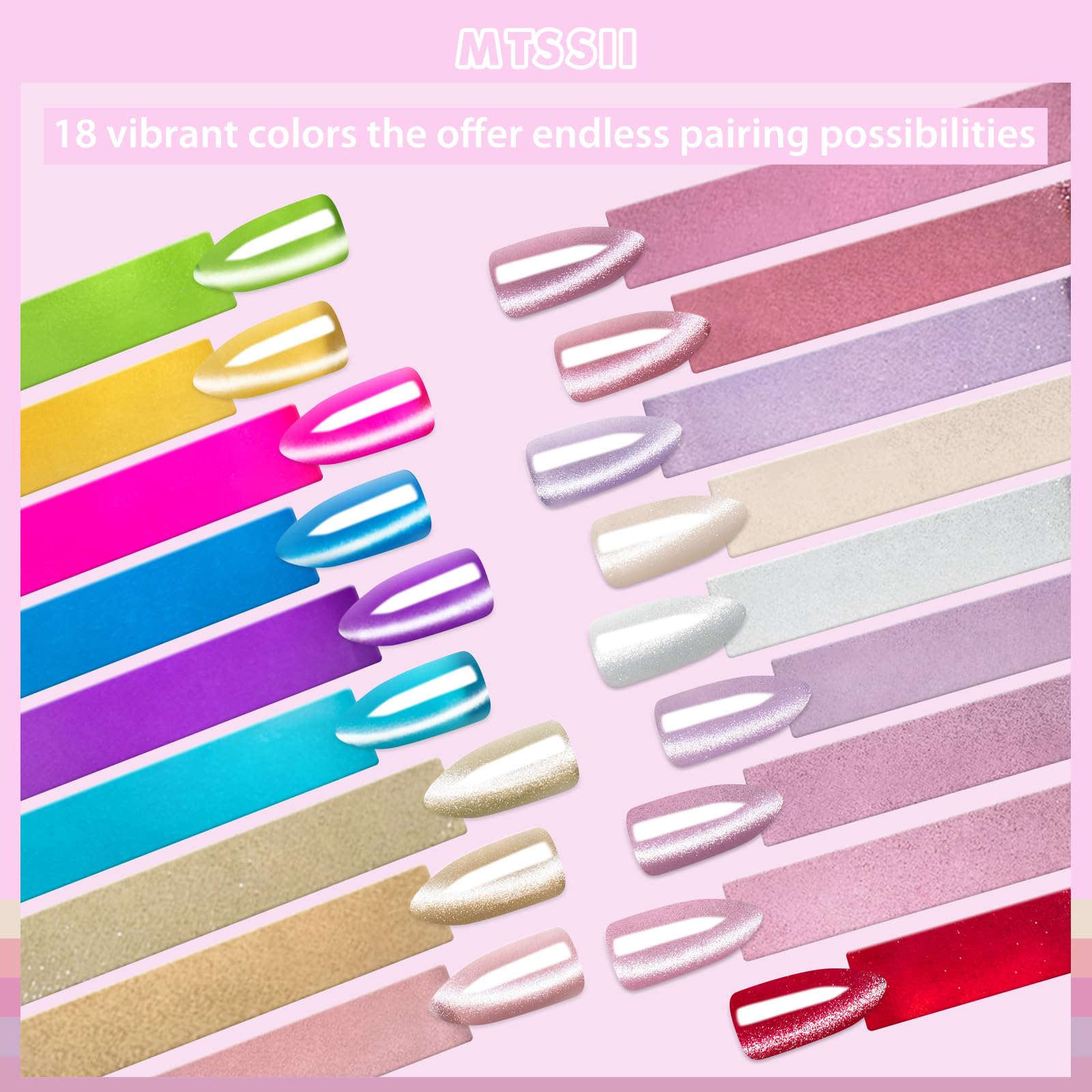 MTSSII Jelly Cat Eye Gel Nail Polish Set 18PCS – Magnetic Cat Eye Kit