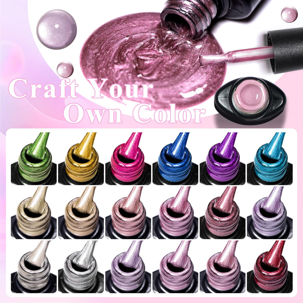 MTSSII Jelly Cat Eye Gel Nail Polish Set 18PCS – Magnetic Cat Eye Kit
