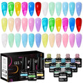 MTSSII 18-Piece Jelly Gel Nail Polish Kit | Translucent Nude, Pink, Purple & Blue Colors – UV LED Soak Off