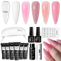 MTSSII 13Pcs Poly Nail Gel Kit 6 Colors + Mini UV Lamp for DIY Nails