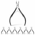 Mudder 8-Piece Cuticle Nippers – Black Stainless Steel with Pointed Blades