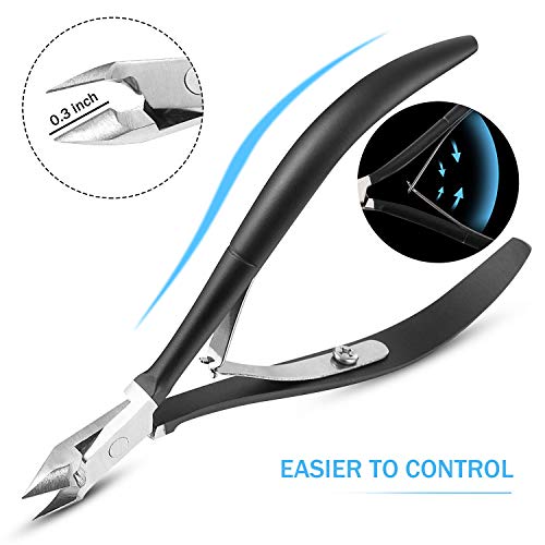 Mudder 8-Piece Cuticle Nippers – Black Stainless Steel with Pointed Blades
