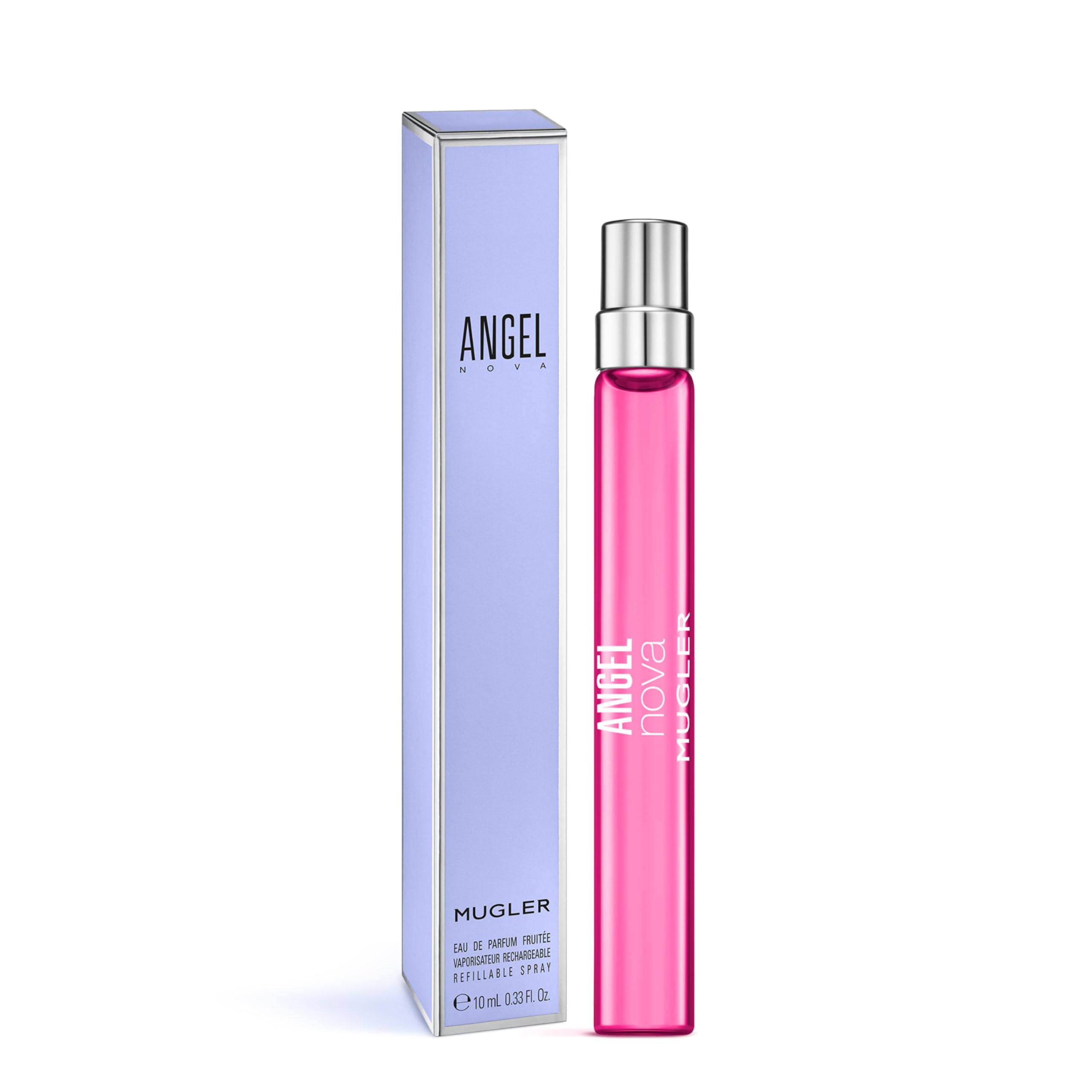 Mugler Angel Nova Eau de Parfum for Women – Floral Fruity Scent with Bergamot, Rose & Cedar Wood – Travel Size 0.33 fl oz