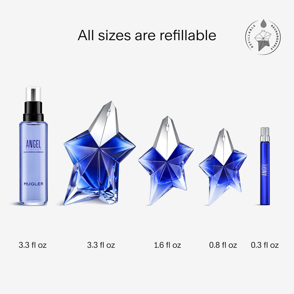 Mugler Angel Stellar Eau de Parfum – Ambery Gourmand with Pistachio, Vanilla & Woody Notes – 0.3 fl oz