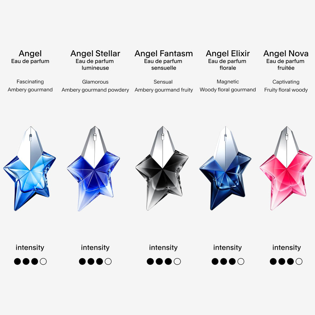 Mugler Angel Stellar Eau de Parfum – Ambery Gourmand with Pistachio, Vanilla & Woody Notes – 0.3 fl oz